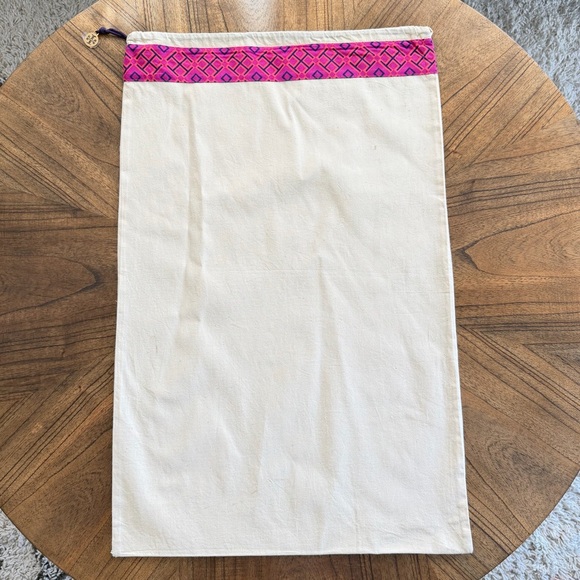 Tory Burch New Large Dust Bag Pink Logo Preppy Accessories Shoes Purse Boots - Picture 5 of 11